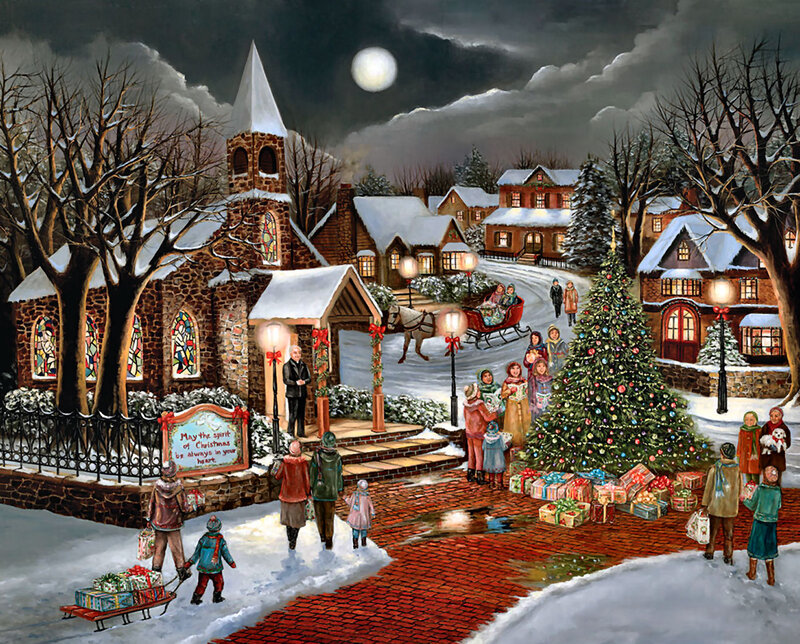 Villagers at Christmas