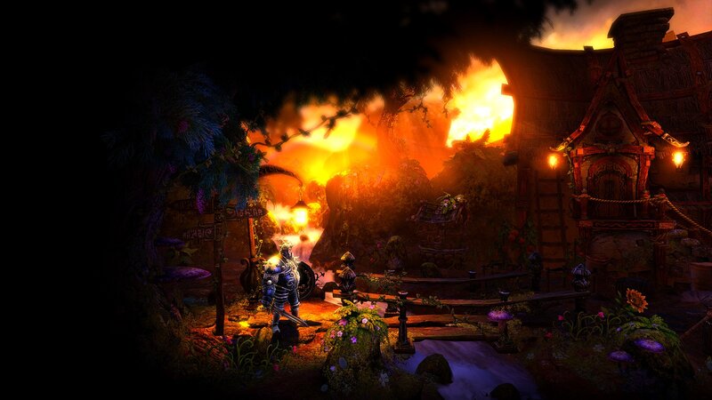 Villagers flee burning village