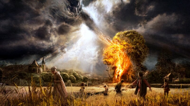 Villagers Fleeing Fire