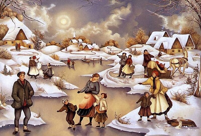 Villagers Ice Skating