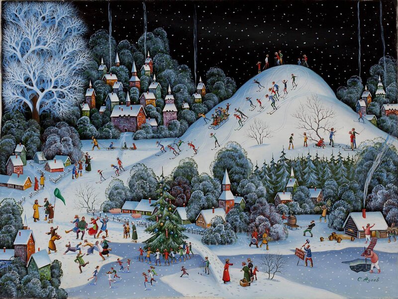Villagers in Winter