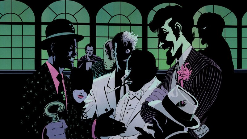 Villains in a dimly lit room