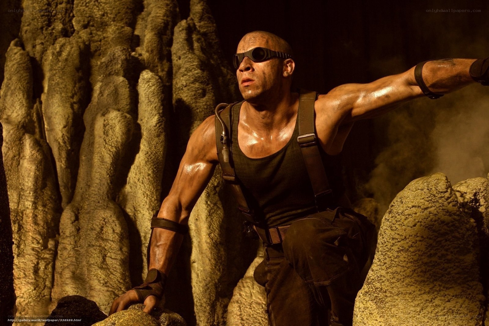 Vin Diesel in a cave scene