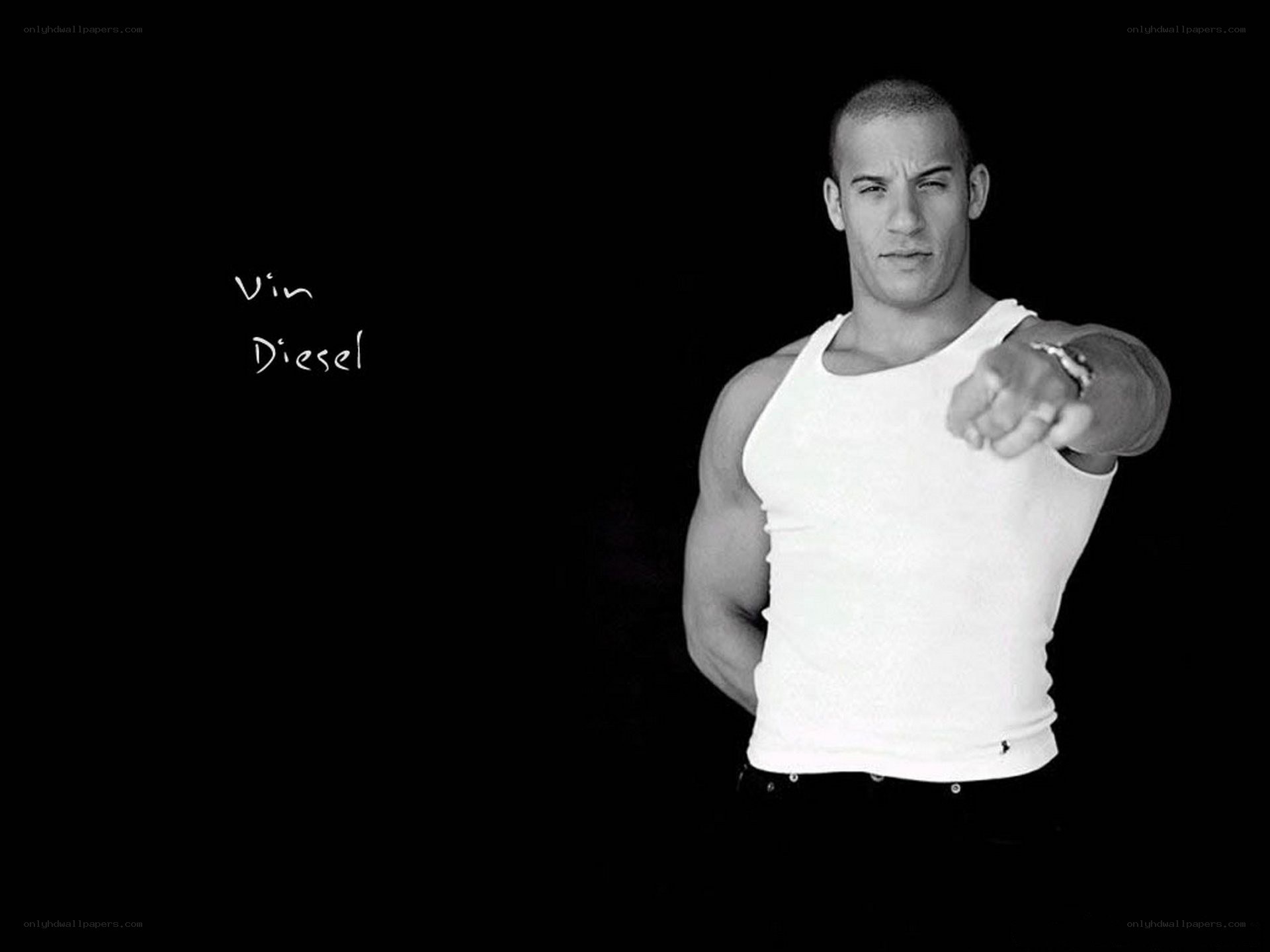 Vin Diesel pointing at camera