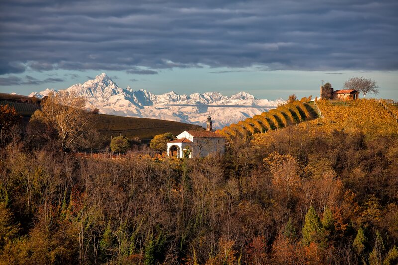 Vineyard Chapel with Mountains