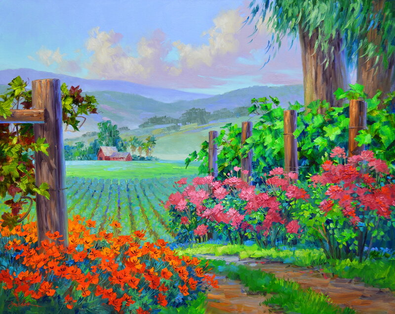 Vineyard Landscape — Green, Serene, Afternoon