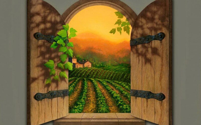 Vineyard Landscape View — Green