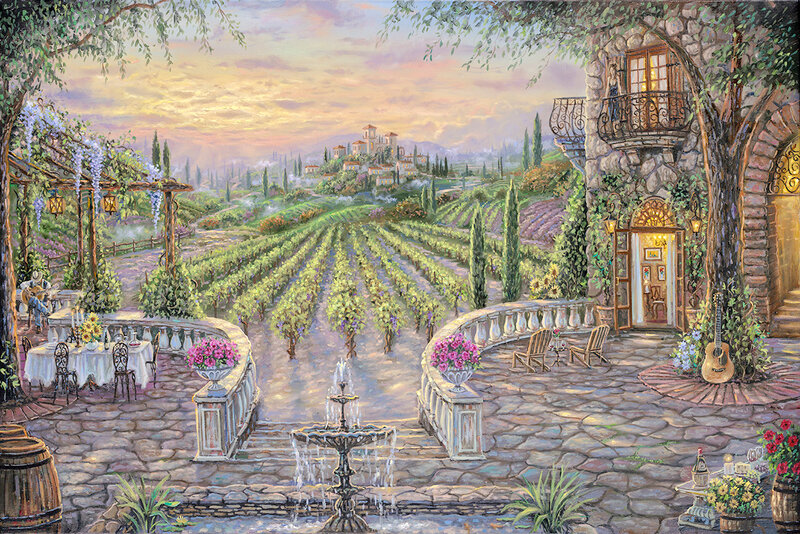 Vineyard Villa at Sunset — Green