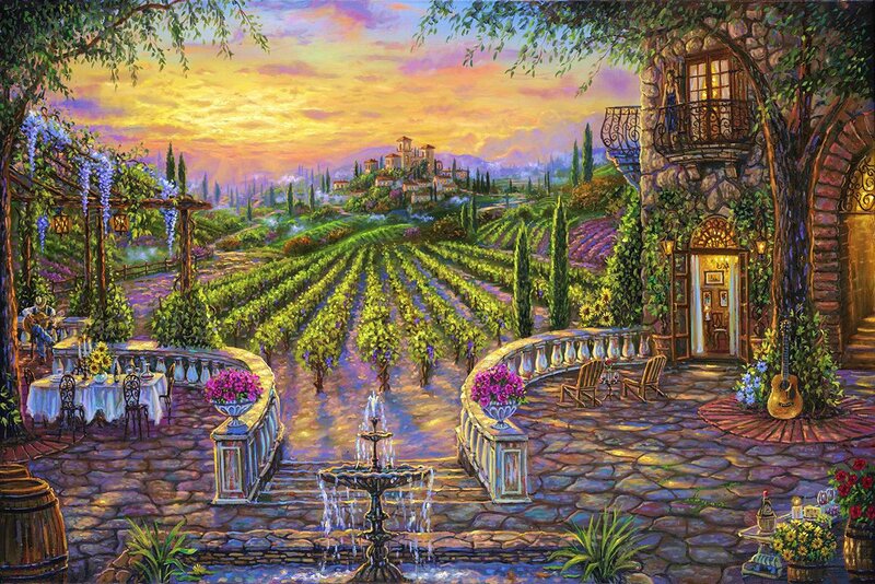 Vineyard Villa at Sunset