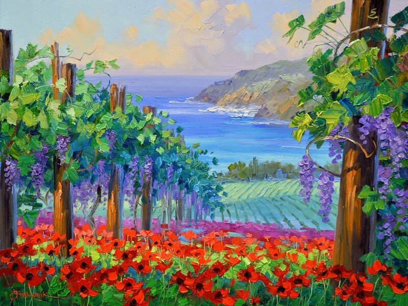 Vineyard with Poppies
