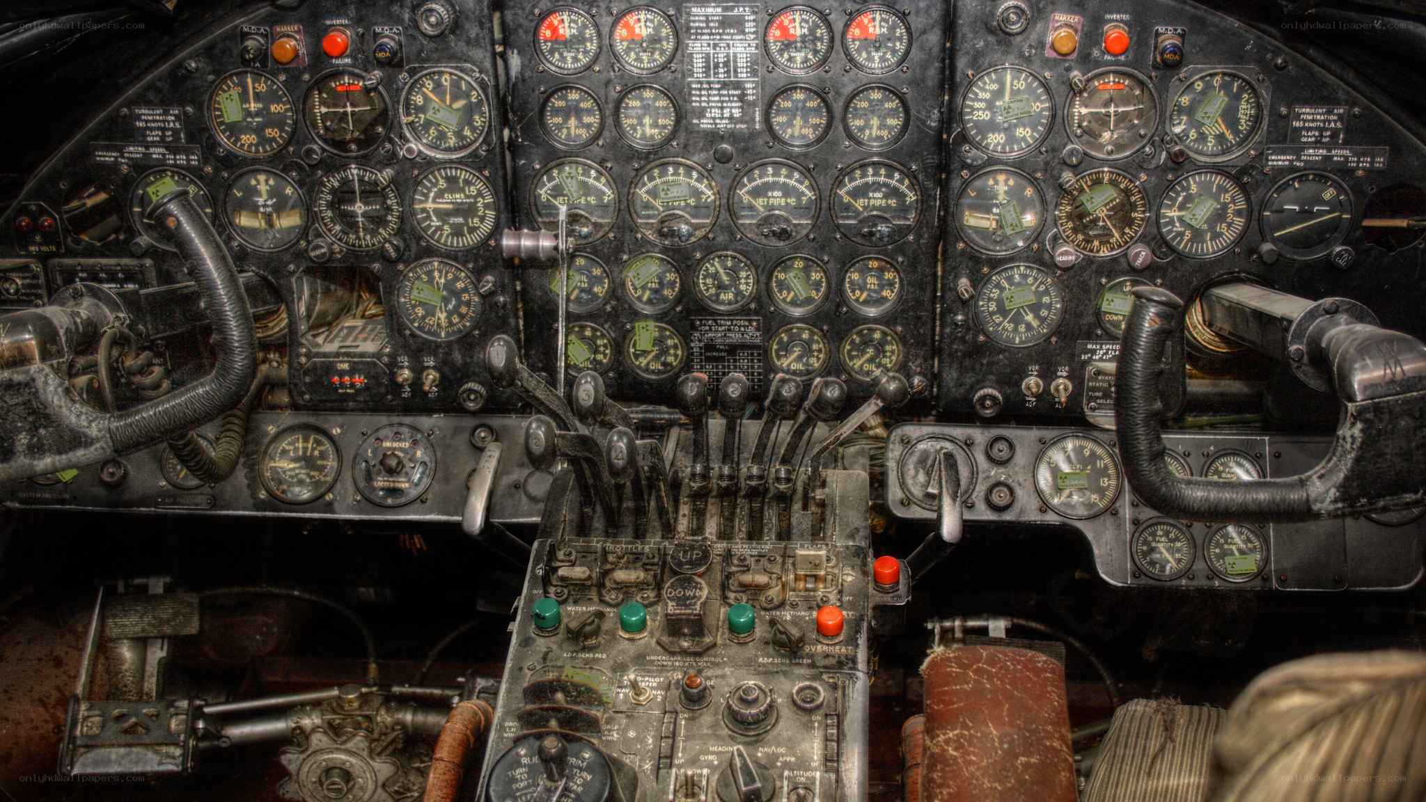 vintage aircraft cockpit interior