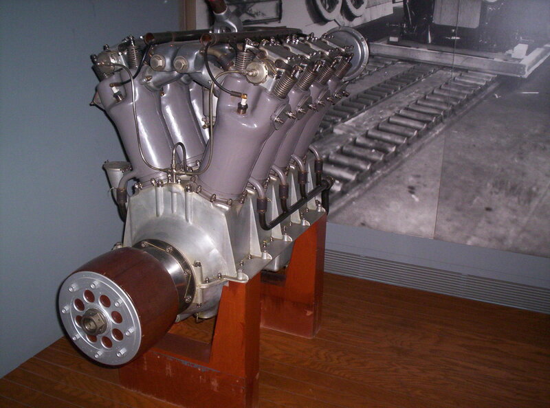 vintage aircraft engine on display