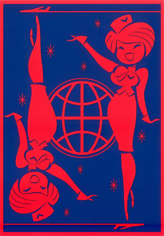 Vintage airline stewardess art