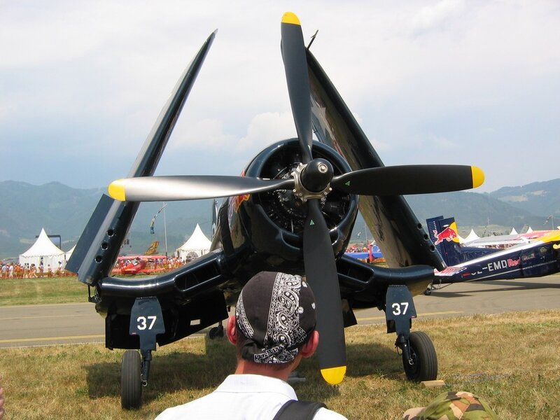 vintage airplane at airshow