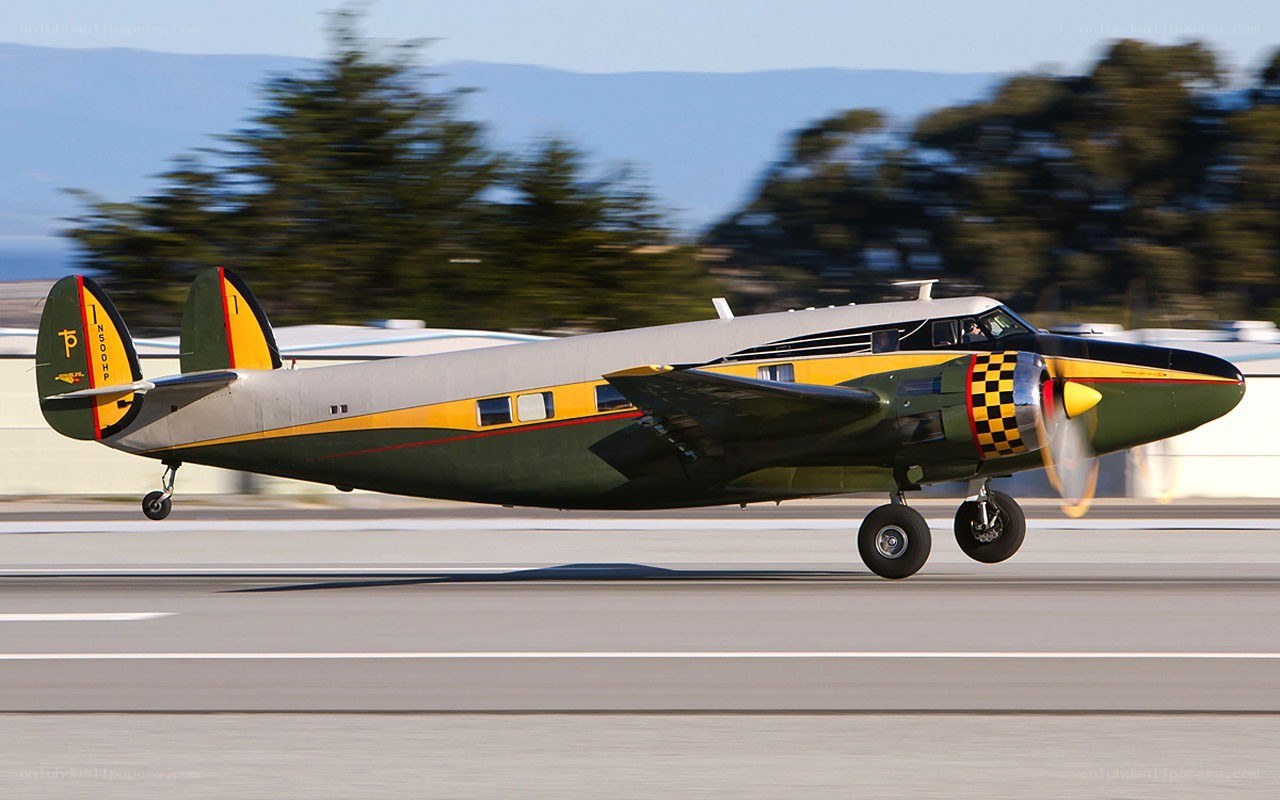 Vintage airplane on runway
