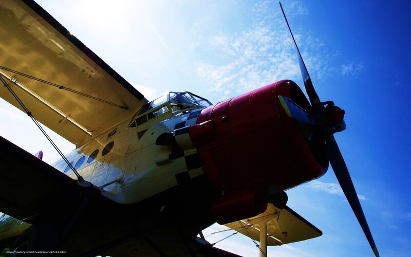 Vintage airplane under blue sky