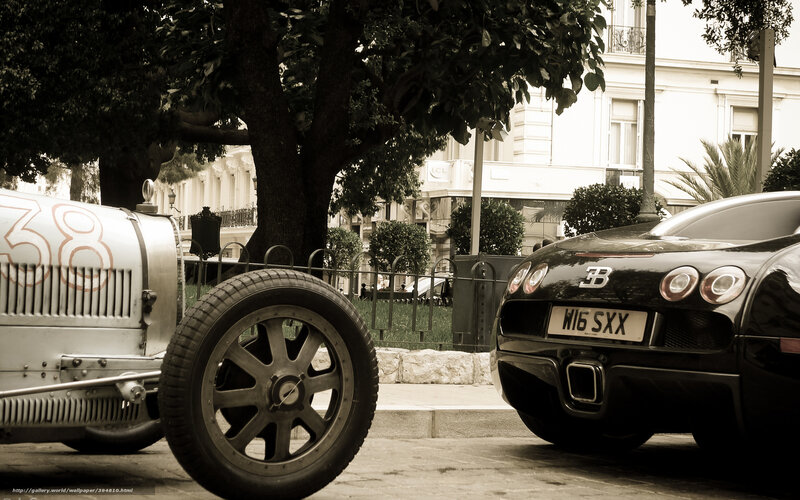 Vintage and modern cars on display