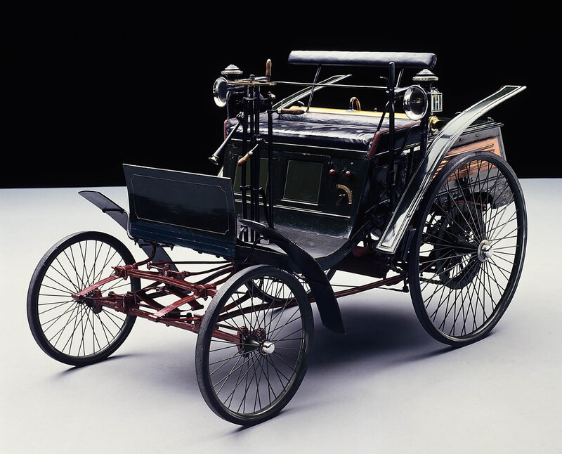 Vintage Automobile — Black, Dramatic, Photograph, Wheels