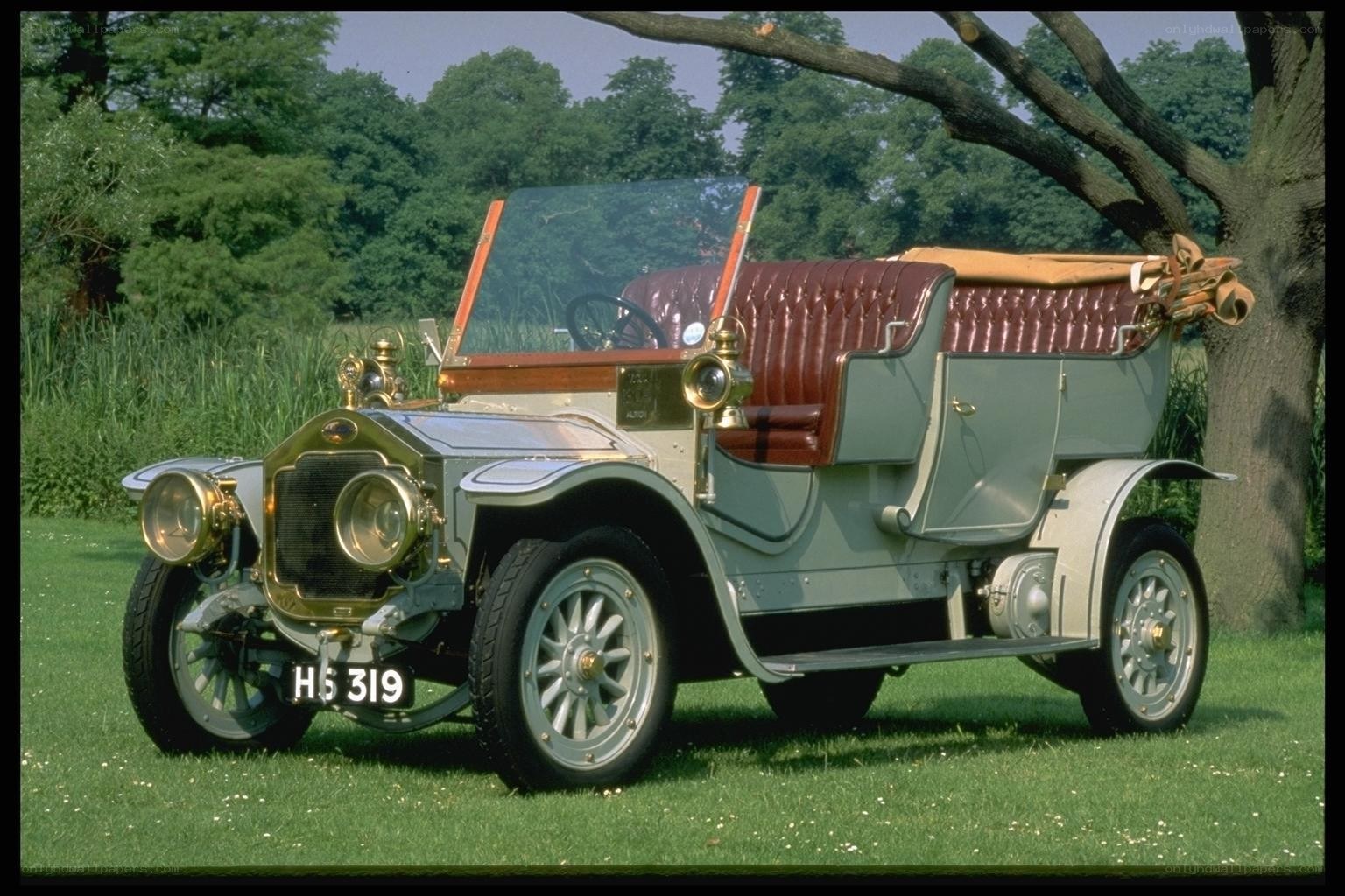 Vintage automobile on grass