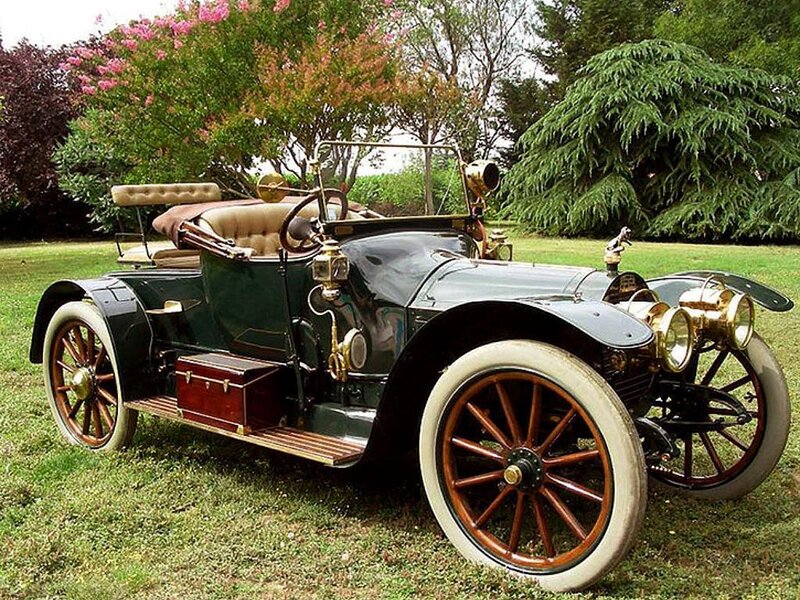 vintage automobile on lawn
