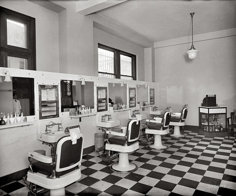 Vintage barbershop interior