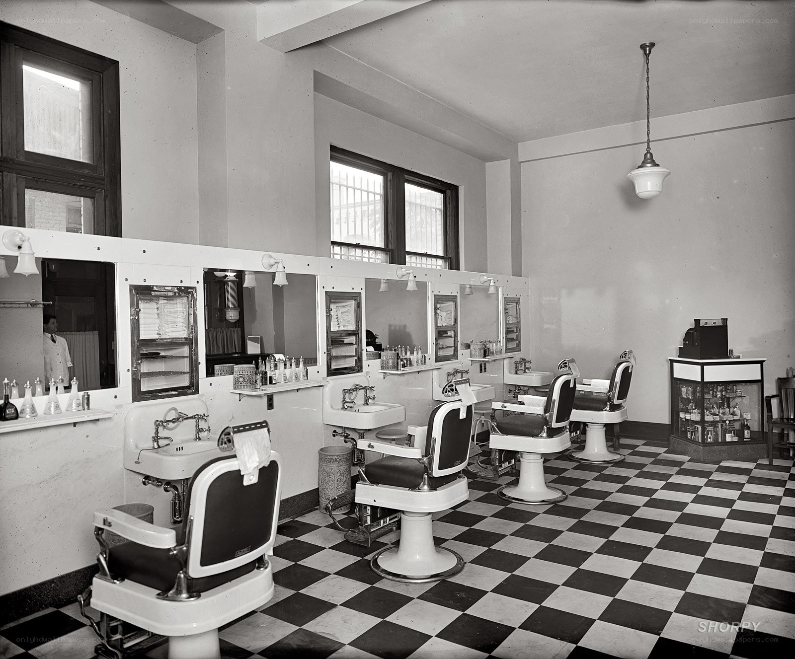 Vintage barbershop interior
