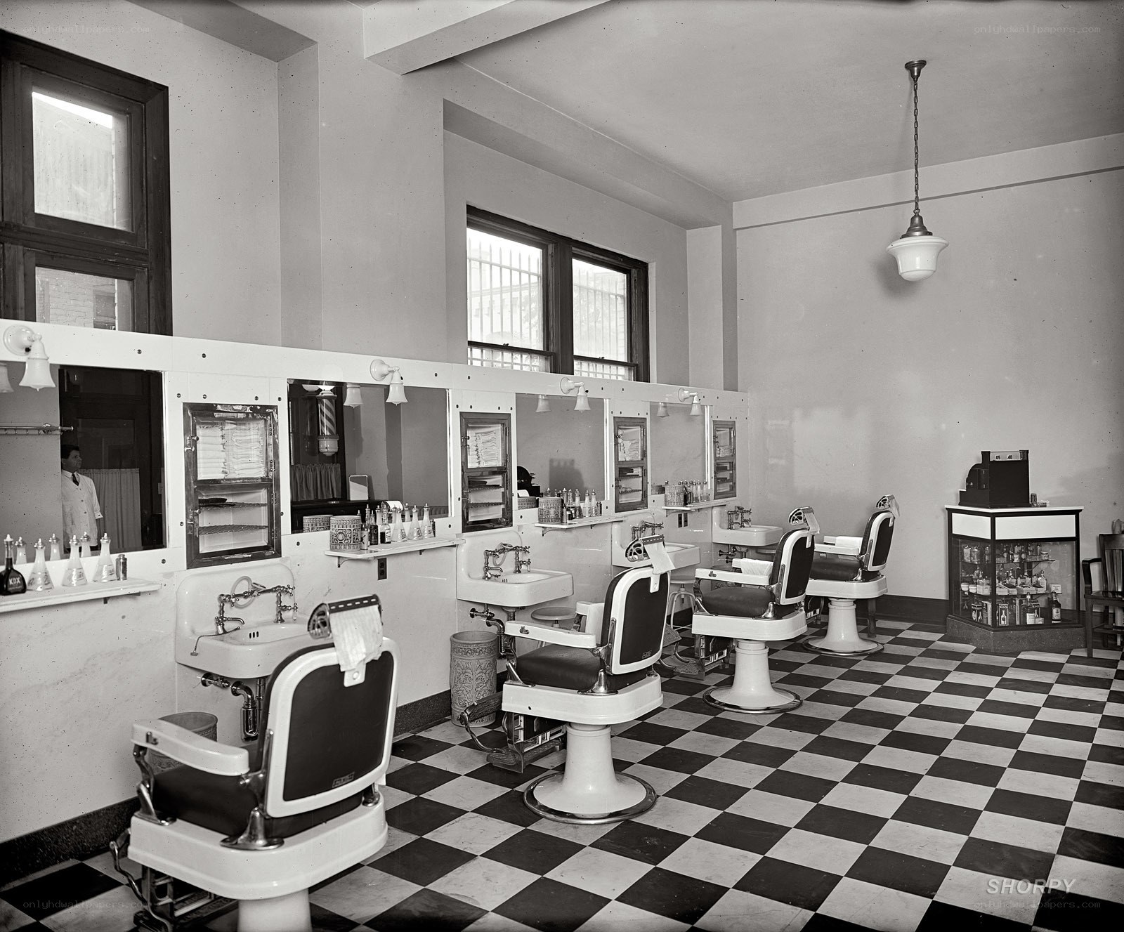 Vintage barbershop interior