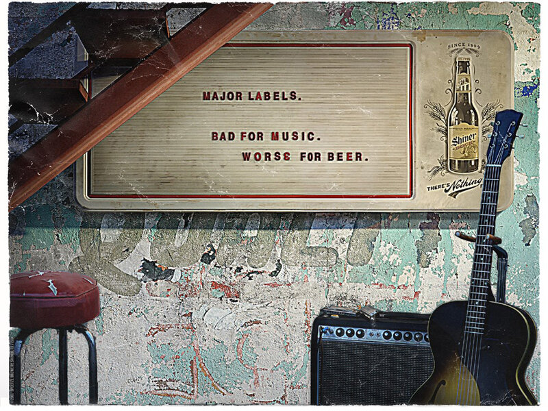 vintage beer ad with guitar