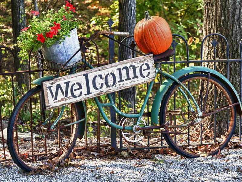 Vintage Bicycle with Pumpkin