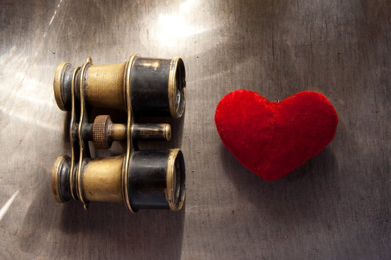 Vintage Binoculars and Heart