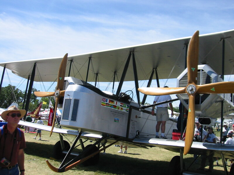 Vintage biplane at airshow