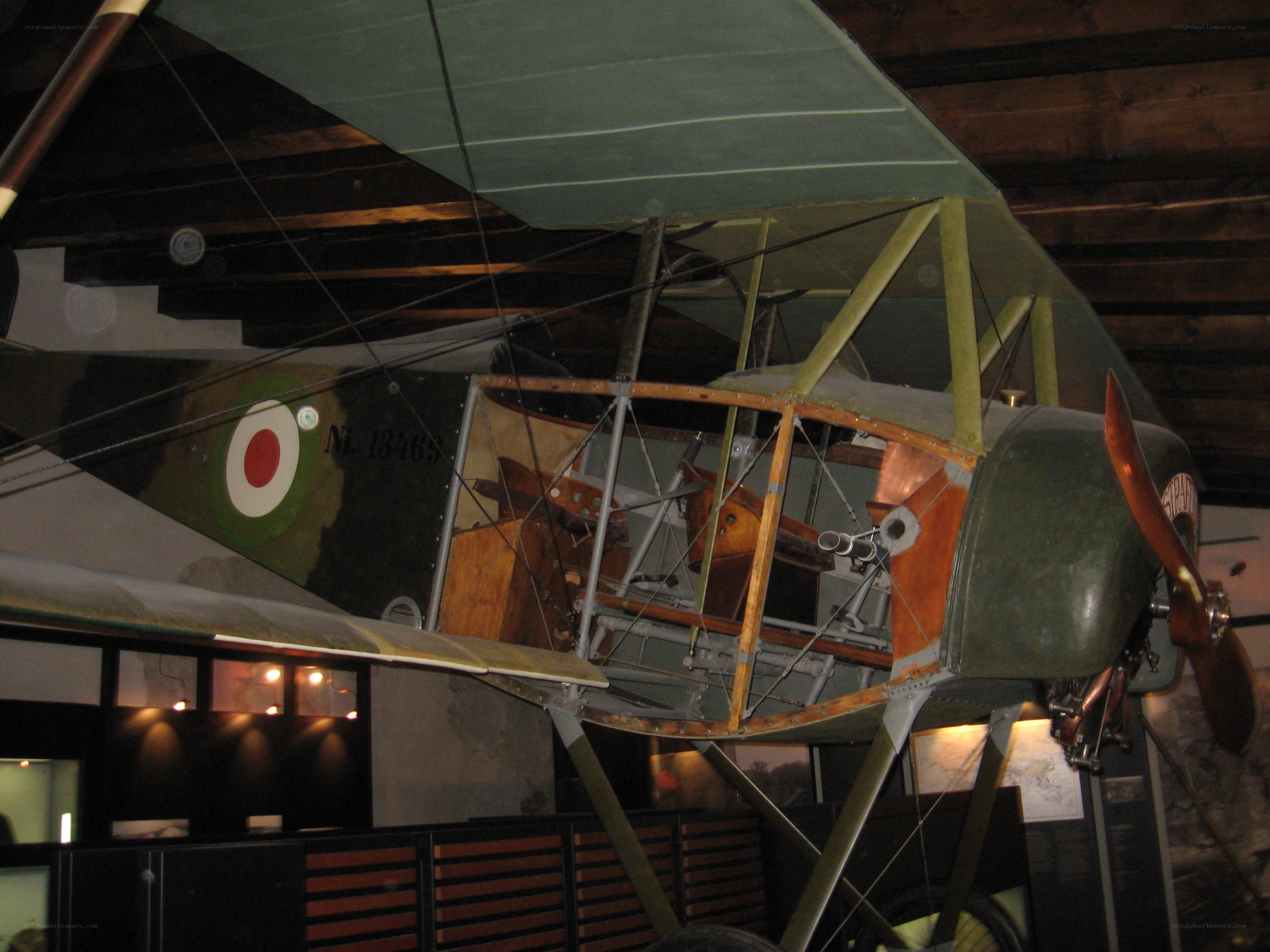 Vintage biplane on display