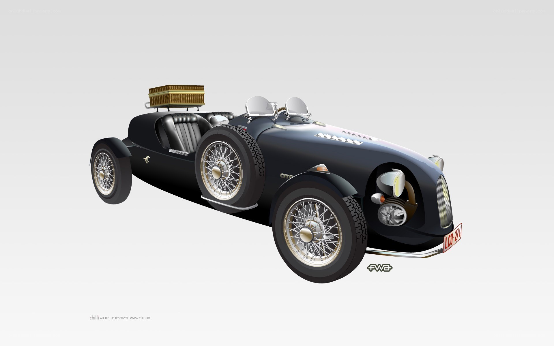 vintage black race car