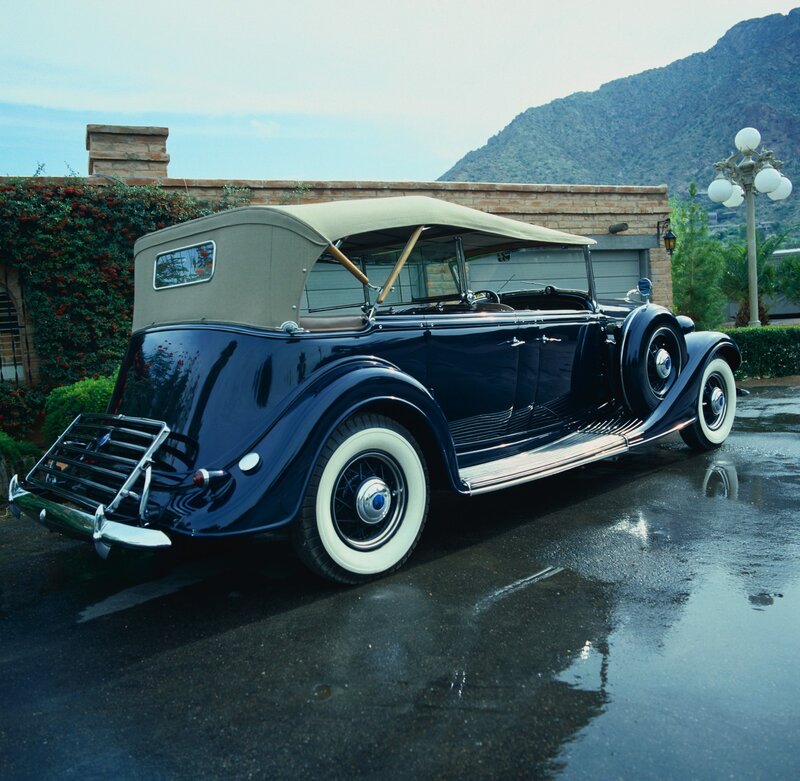 Vintage Blue Convertible — Serene, Afternoon