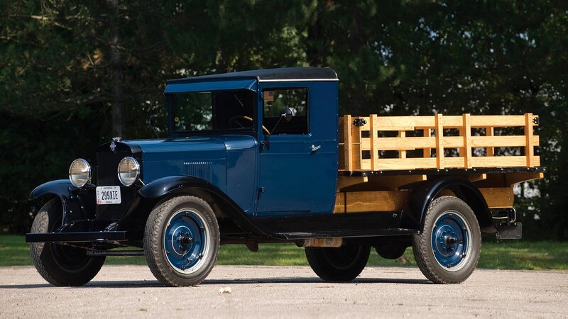 vintage blue pickup truck