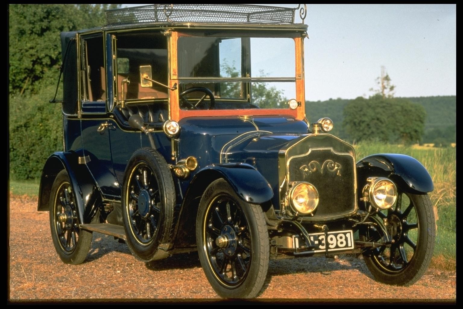 vintage blue rover car