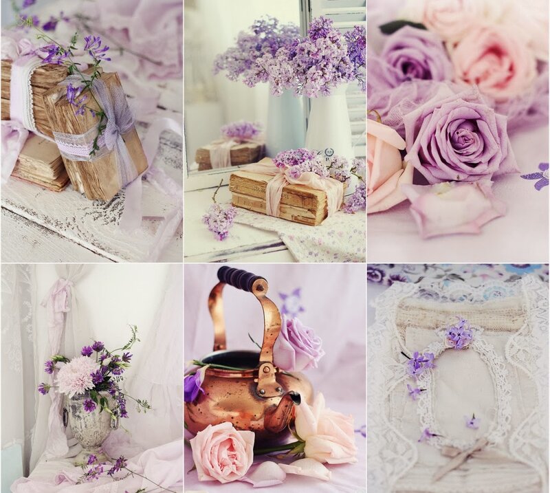Vintage Books with Flowers