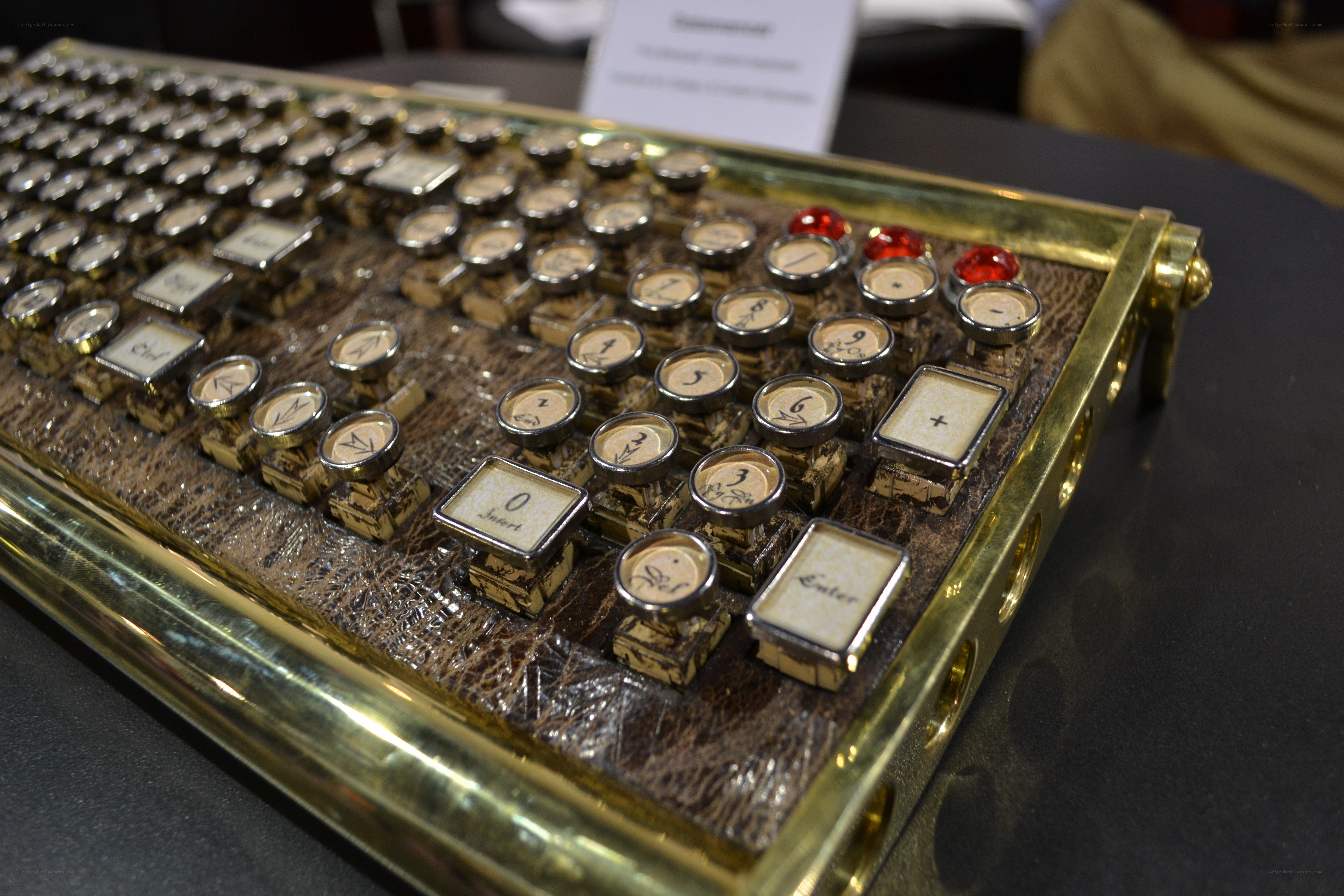 vintage brass keyboard with custom keys