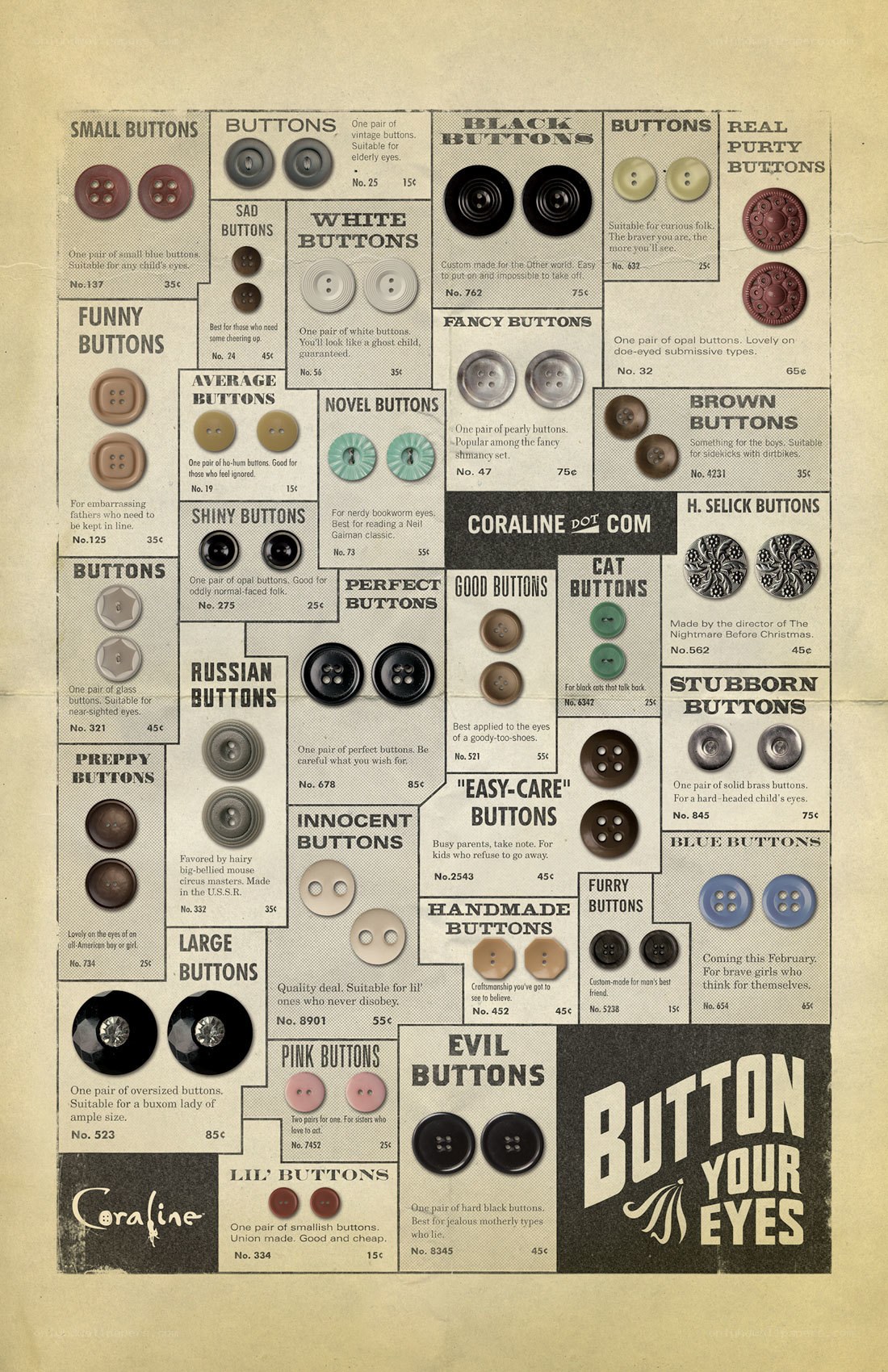 Vintage button catalog