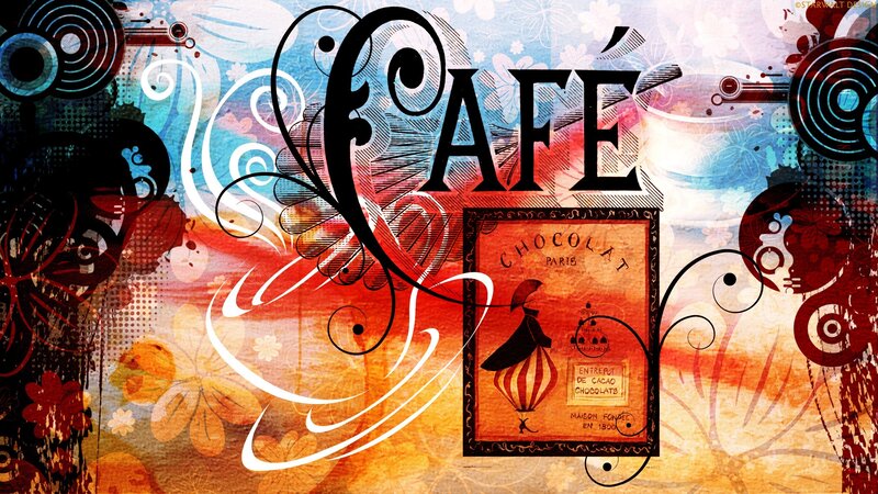 vintage café art collage