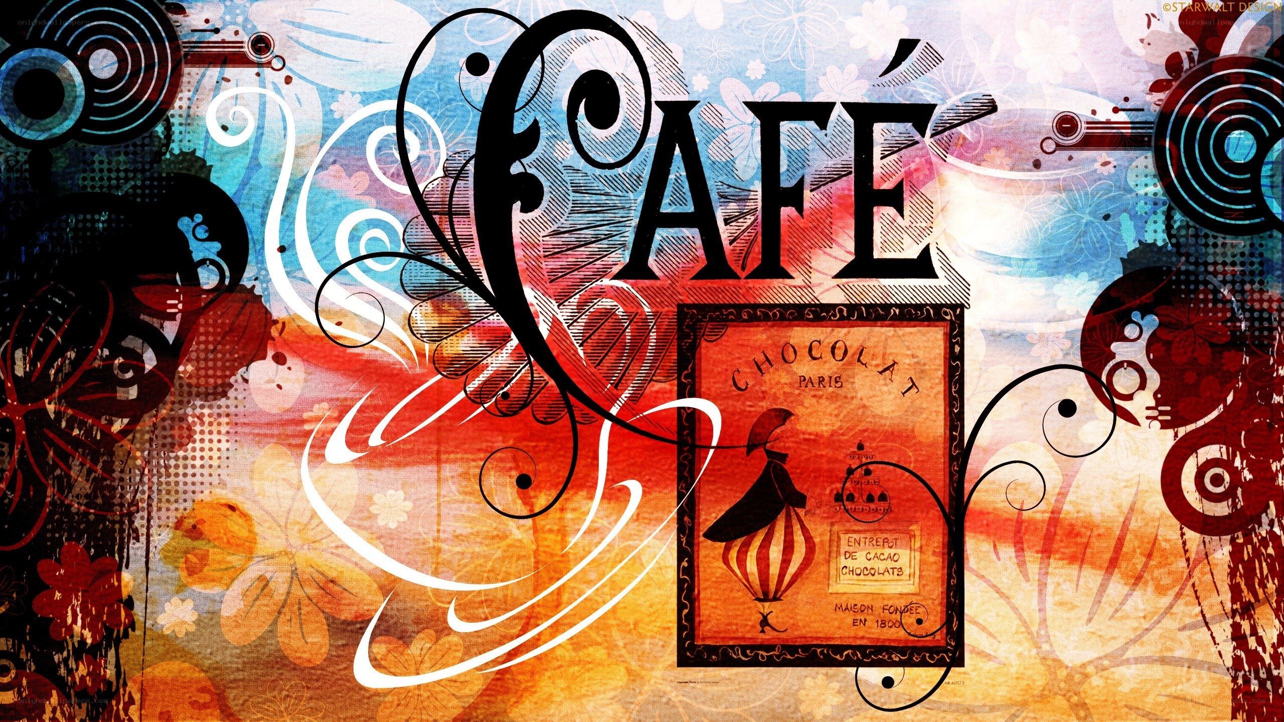 vintage café art collage