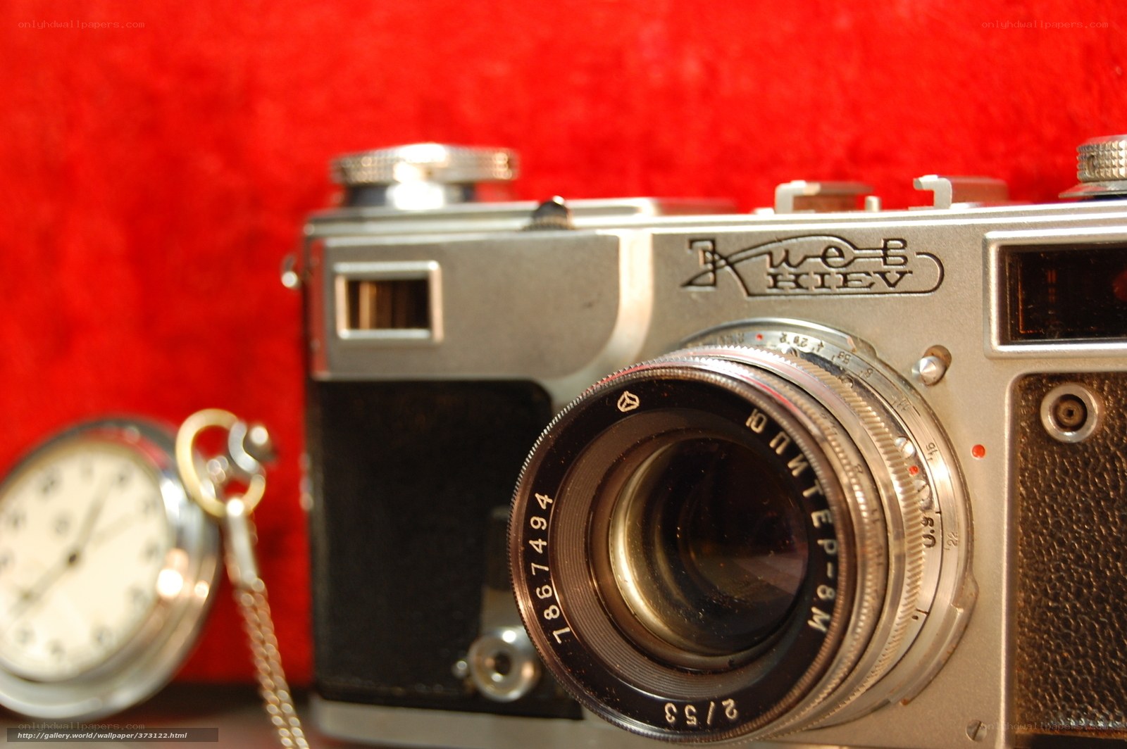 Vintage camera and pocket watch
