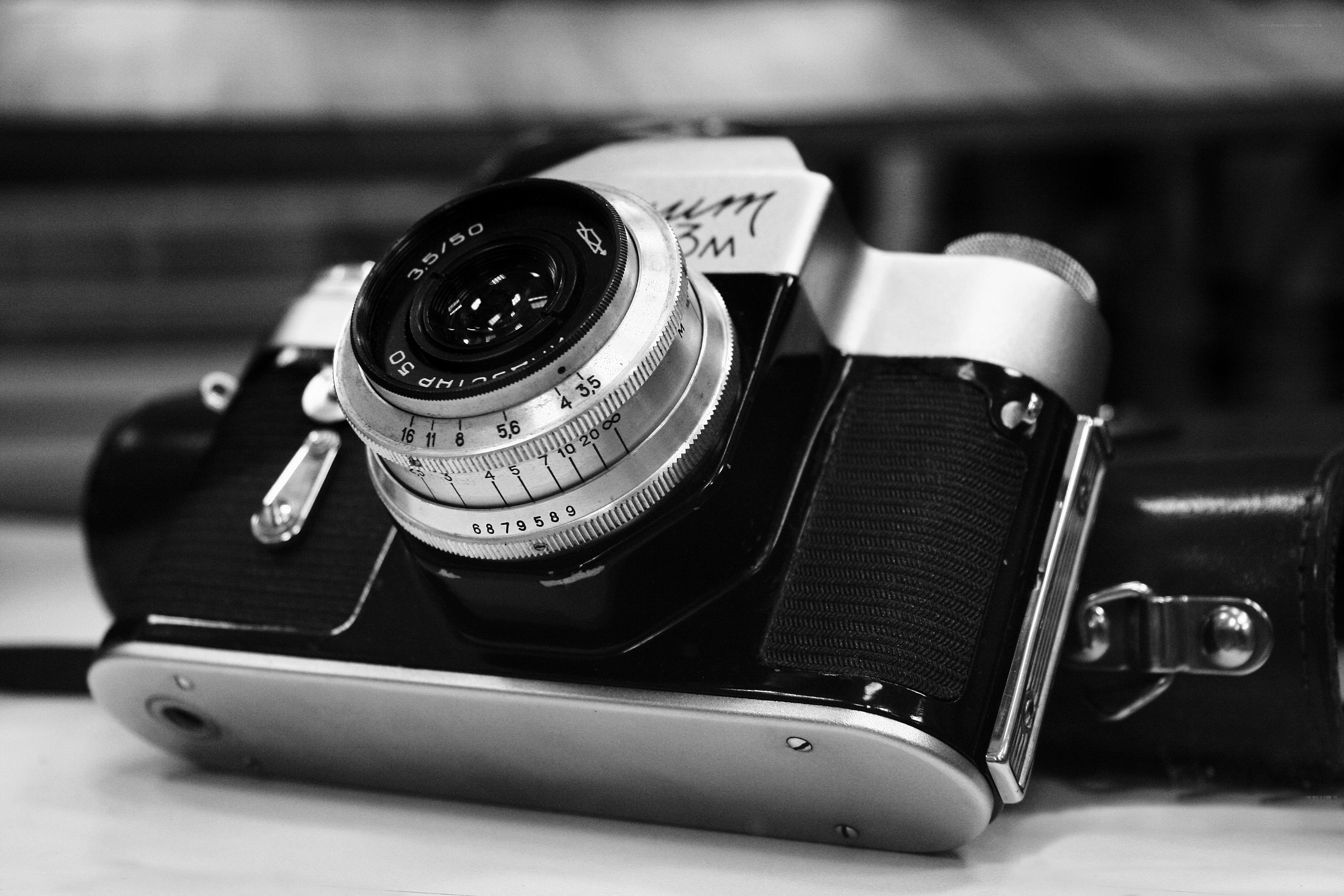 vintage camera in black and white