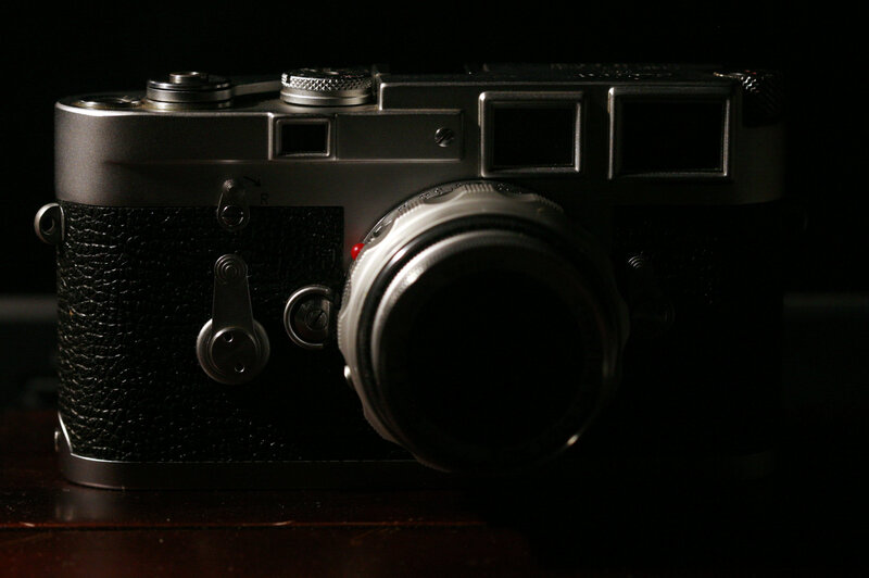 vintage camera in dim light