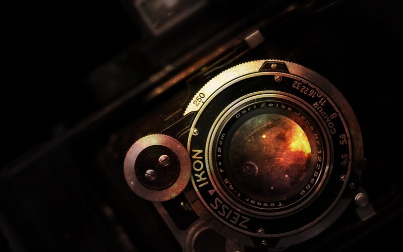 Vintage Camera Lens — Black