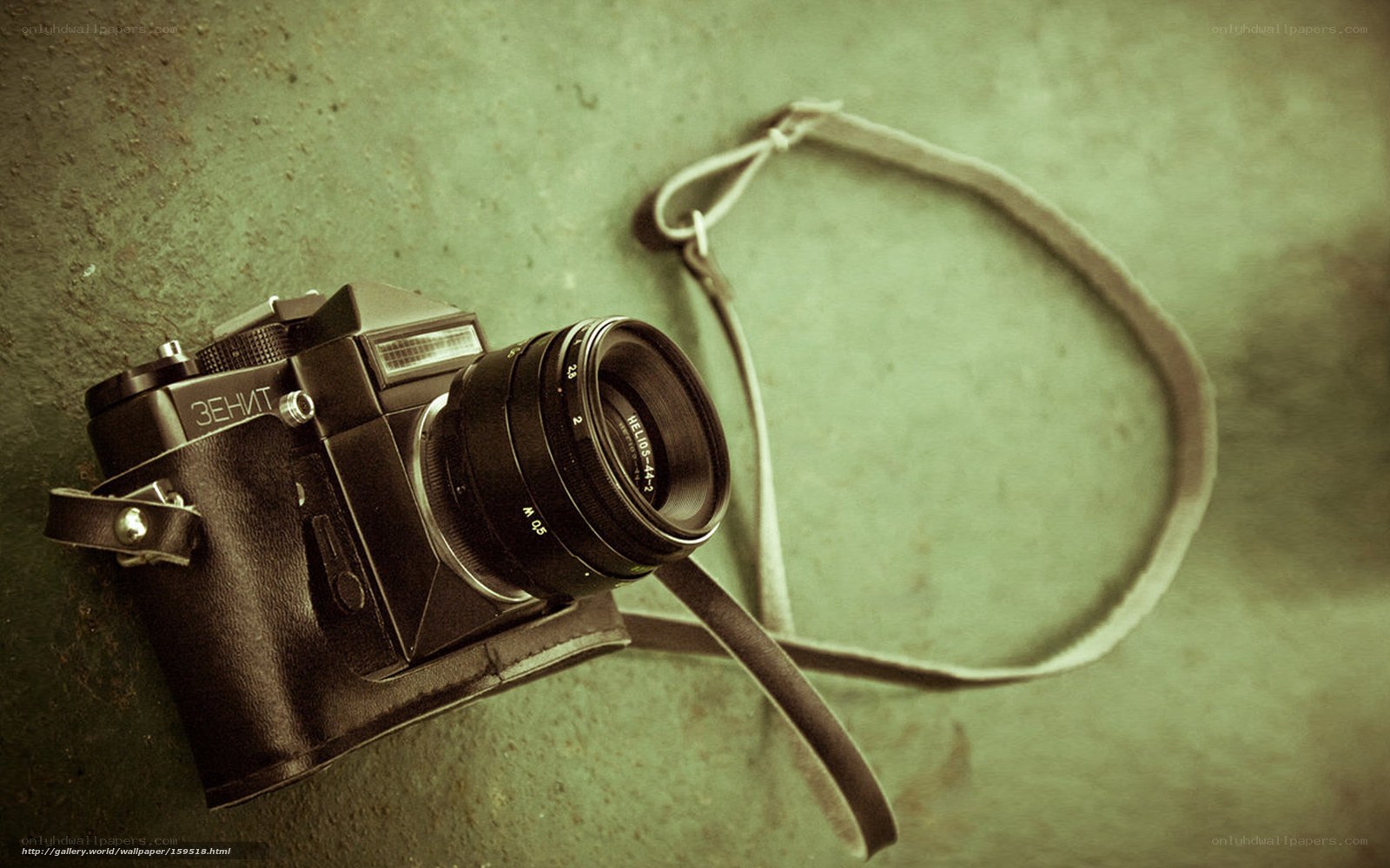 vintage camera on concrete