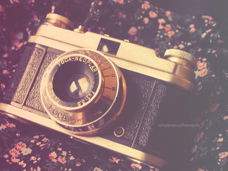 Vintage Camera on Fabric