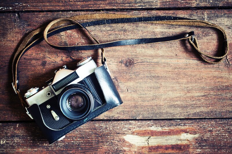 Vintage Camera on Wood