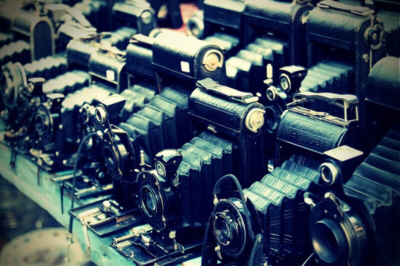 Vintage Cameras on Display — Black