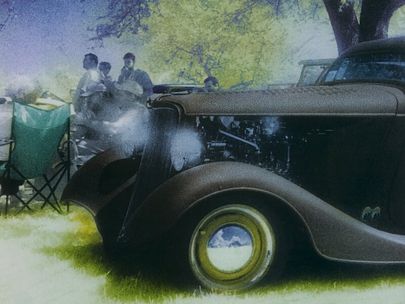 Vintage car at a gathering